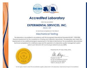 ESI Accreditation Certificate